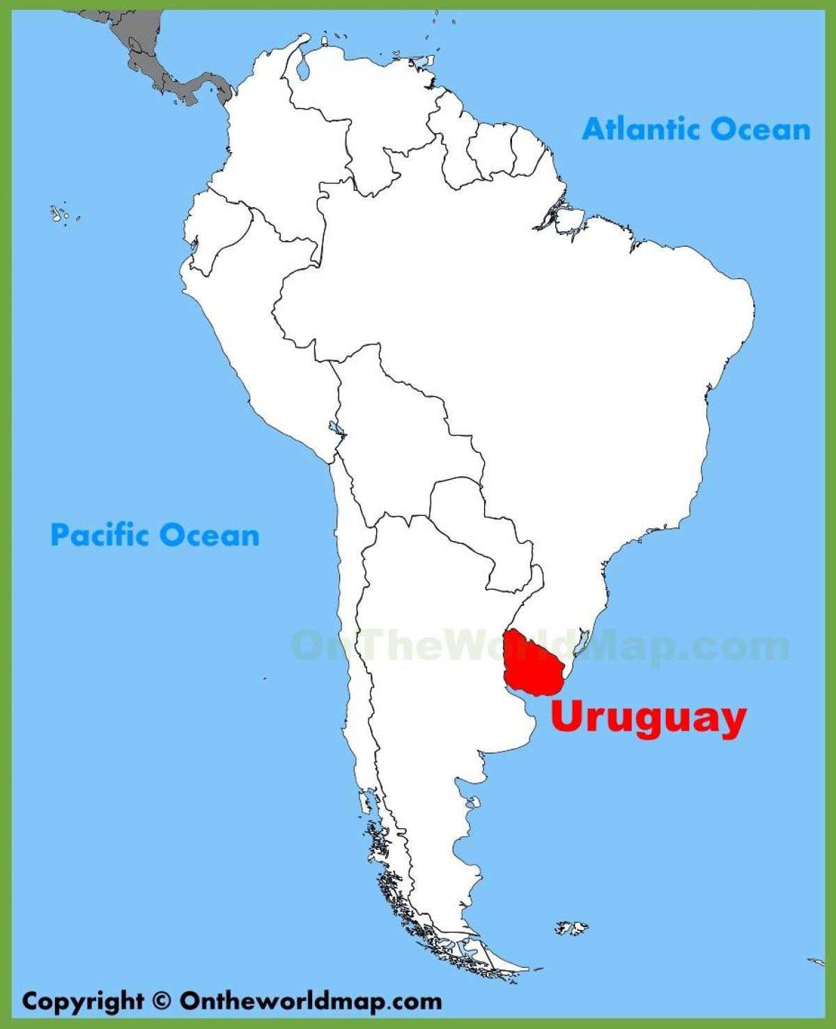 Karta över Uruguay i sydamerika