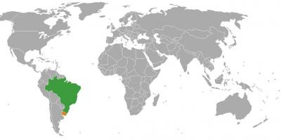 Uruguay plats på världskartan