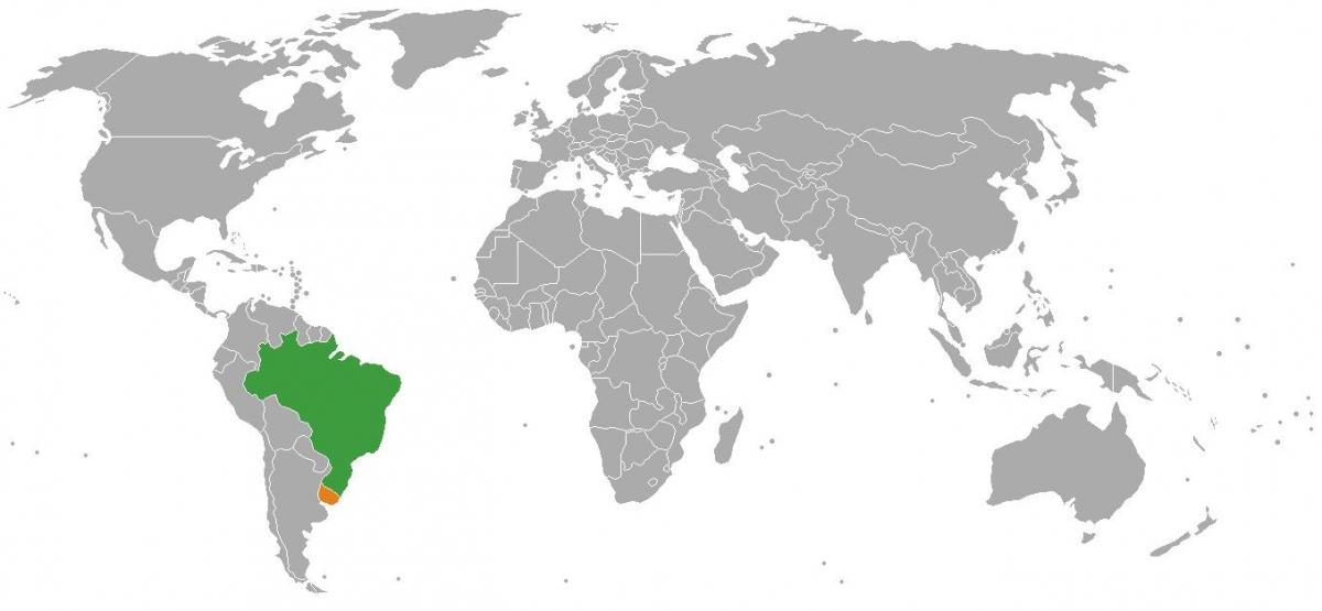 Uruguay plats på världskartan