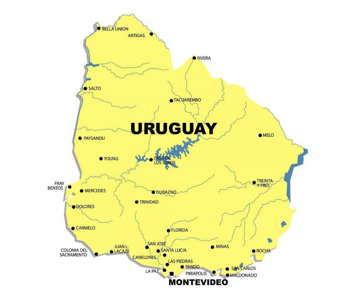 Karta över Uruguay river